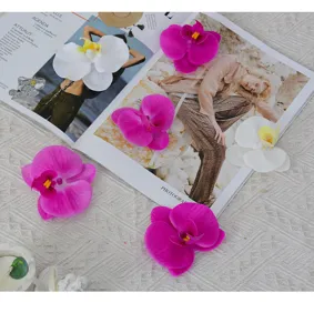 Artificial Phalaenopsis orchid flower heads for wedding gifts, DIY crafts, and gift box decorations.