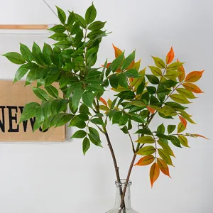 Artificial Nandina Leaf Simulation Plant New Chinese Style Home Decor Floral Arrangement Fake Greenery