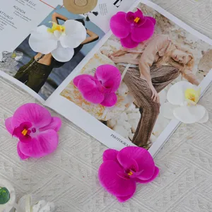 Artificial orchid flower heads for DIY craft, wedding decoration, and floral arrangement design.