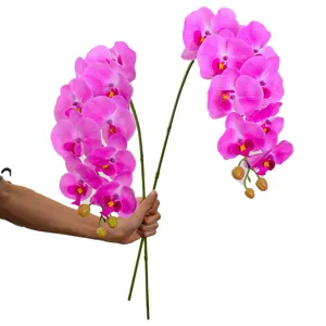 Artificial Phalaenopsis orchid flowers, fake pink silk orchid stems for home decor and party.