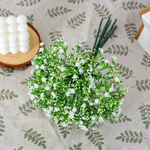 Kunstmatige gipskruid boeket neppe gipskruid bloemen voor thuis huwelijk decoratie groen wit