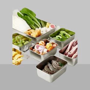Edelstahl Frischhaltedose Set mit Deckel fuer Kuehlschrank und Gemuese Aufbewahrung.
