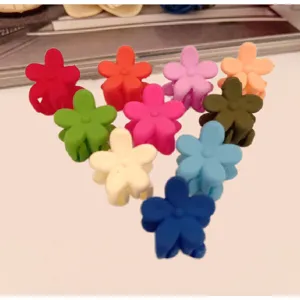 Mollette per capelli a fiore opache colorate, mini artigli per capelli per styling quotidiano.
