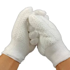Gants tricotés blancs pour polir bijoux et noyers, protection épaisse résistante à l'usure.