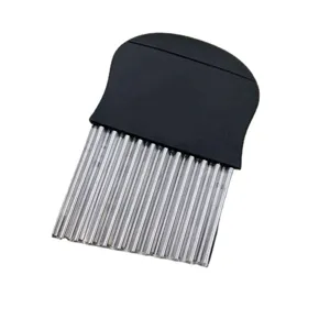 Stainless steel crinkle cutter kitchen tool for potato French fries slicing vegetables.