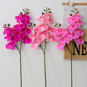 Artificial Phalaenopsis orchid stems fake flowers for wedding home room decorations.