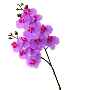Artificial Phalaenopsis Orchid Branch Purple Fake Flowers Home Wedding Party Decor