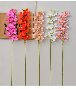 Fiori di orchidea phalaenopsis artificiali 9 teste per decorazione di nozze casa