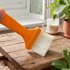Plastic oil brush pastry brush baking barbecue cleaning brush with yellow handle for kitchen