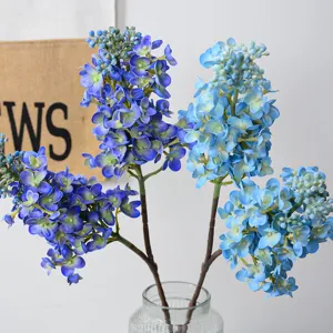 Bouquet de fleurs de lilas artificielles bleu français pour décoration de table salon
