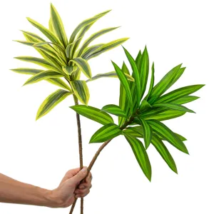Artificial Dracaena plant branches with variegated leaves for home decor and floral arrangements.