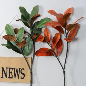 Rami di magnolia artificiali foglie finte piante per composizioni floreali decorazione e foto.
