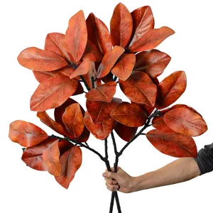 Ramo di foglie di magnolia artificiali albero finto per composizione floreale decoro