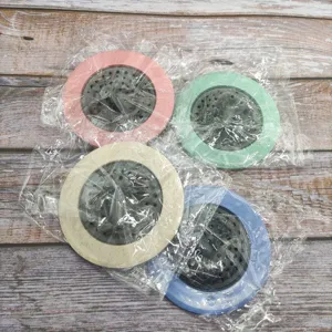 Kitchen sink drain strainer hair catcher anti-clogging silicone filter plug 4 pack set