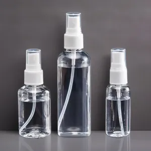Transparent Plastic Fine Mist Spray Bottle Portable Refillable Liquid Empty Container Travel Cosmetic Dispenser