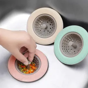 Kitchen sink strainer filter basket silicone hair catcher anti-clogging drain plug tool