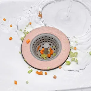 Kitchen sink strainer basket hair catcher anti-clogging drain filter for food waste.
