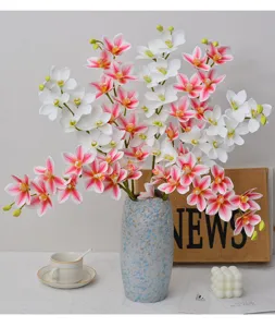 Fiori di orchidea artificiali bouquet di falenopsis in seta per decorazione casa festa