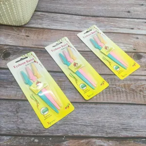 3pcs Eyebrow Razor Set Facial Hair Remover Makeup Grooming Tool with Safety Cover