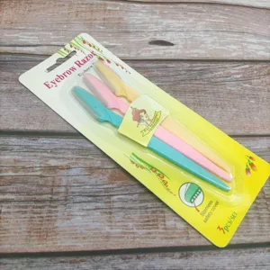 3pcs eyebrow razor set with stainless safety cover portable facial hair removal tools for women