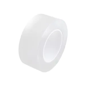 Transparent nano double-sided tape detail view showing high clarity and clean roll shape.