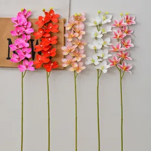 Steli di fiori di orchidea artificiali 9 teste fiori di seta per matrimoni casa festa