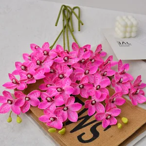 Fiori di orchidea artificiali 9 teste composizione floreale in seta finta per arredamento