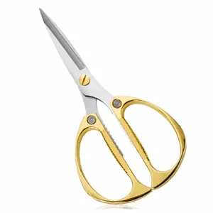 Multifunctional Kitchen Scissors Heavy Duty Stainless Steel Food Shear With Bottle Opener And Nut Cracker Gold Handle