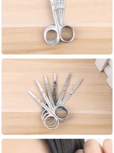 Ciseaux a sourcils gigognes en acier inoxydable outil de beaute multipays pour maquillage