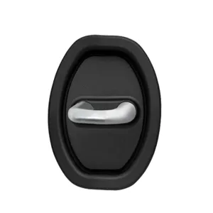 Car door lock cover protector anti-rust buffer pad, durable black automotive accessory.