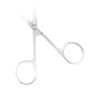 Ciseaux de beauté en acier inoxydable, pointe incurvée pour sourcils et poils de nez.