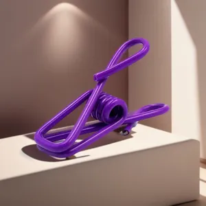 Molla per bucato in metallo viola clip multifunzionale per appendere le foto e sacchetti 10pz