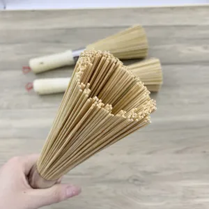 Natürlicher Bambus Topfbürste mit Holzgriff für Küchenreinigung und spülen umweltfreundlich.