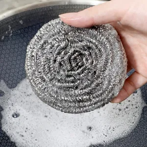 Stainless Steel Scouring Pad Kitchen Cleaning Heavy Duty Metal Scrubber Mesh Sponge Ball Dishwashing Pot Pan Cleaner Tool