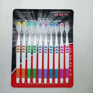 Lot de 10 brosses a dents souples pour adultes pack familial nettoyage en profondeur