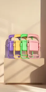 Macaron Color Miniature Folding Chair Desktop Phone Holder Cute Portable Lazy Stand Decor