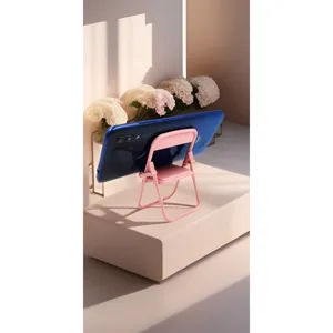 Creative Foldable Chair Desktop Phone Stand Macaron Color Portable Lazy Bracket Cute Desk Ornament Mobile Phone Holder