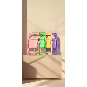 Creative mini folding chair desktop phone holder set macaron color smartphone stand desk decor