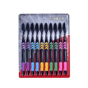 Brosse à Dents Adulte à Poils Doux au Charbon Nettoyage en Profondeur Soin Quotidien Poignée Ergonomique Protection des Gencives