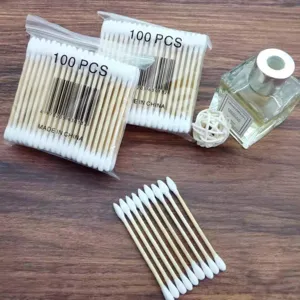 Einweg Wattestäbchen Doppelter Kopf Make-up Wattestäbchen Holzstab Ohrreinigungswerkzeug Für Körperpflege Schönheit Tägliches Make-up