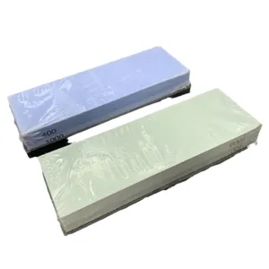 Dual-sided whetstone sharpening stone set with 400 and 1000 grit for kitchen knife sharpening tools.