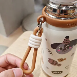 Borraccia termica portatile in acciaio inossidabile sottovuoto con simpatico design e cordino.