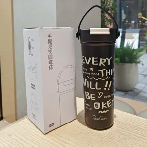 Edelstahl Doppeldrink isolierter Kaffeetasse mit Henkel 610ml tragbarer Reisebecher