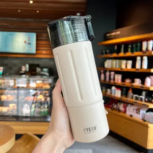 Minimalistische Isolierflasche mit Tragegriff, Edelstahl Vakuumbecher für den täglichen Gebrauch