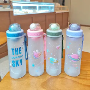 Mat plastic waterfles creatieve microlandschap sterrenhemel schattige directe drinkbeker