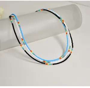 Collana di perline multistrato da donna girocollo colorato fatto a mano gioielli minimalisti chic