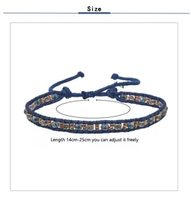 Miyuki handmade beaded braided wrap bracelet, adjustable length 14cm-25cm for women.