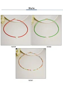 Miyuki seed bead necklace with white shell pendant, fashionable clavicle chain for women.