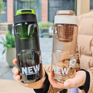 Minimalistische Tritan Sport Waterfles 680ml BPA Vrij Lekvrij Draagbare Reismok Met Thee Filter Voor School Buiten Kantoor Volwassenen