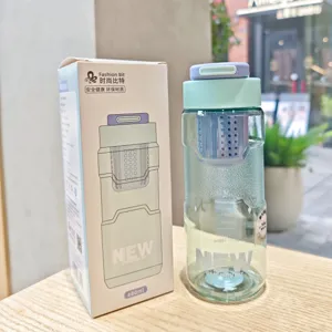 Gedetailleerd overzicht van de 680ml Tritan sportfles met thee-infuser en draagbaar ontwerp.